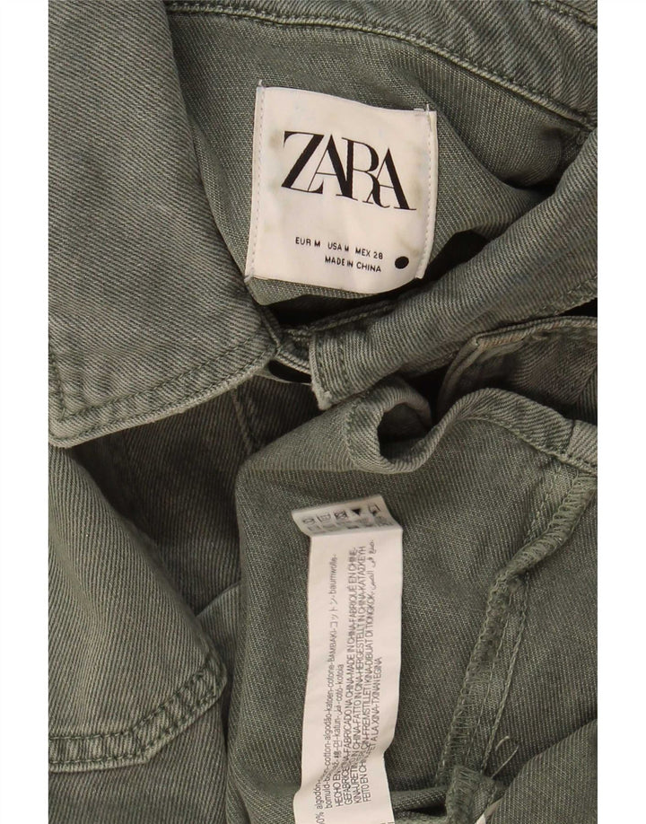 Giacca in denim da donna Zara UK 14 cotone kaki medio