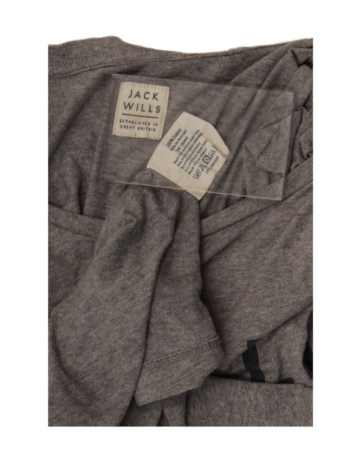 JACK WILLS T-shirt grafica da uomo Top piccola in cotone grigio