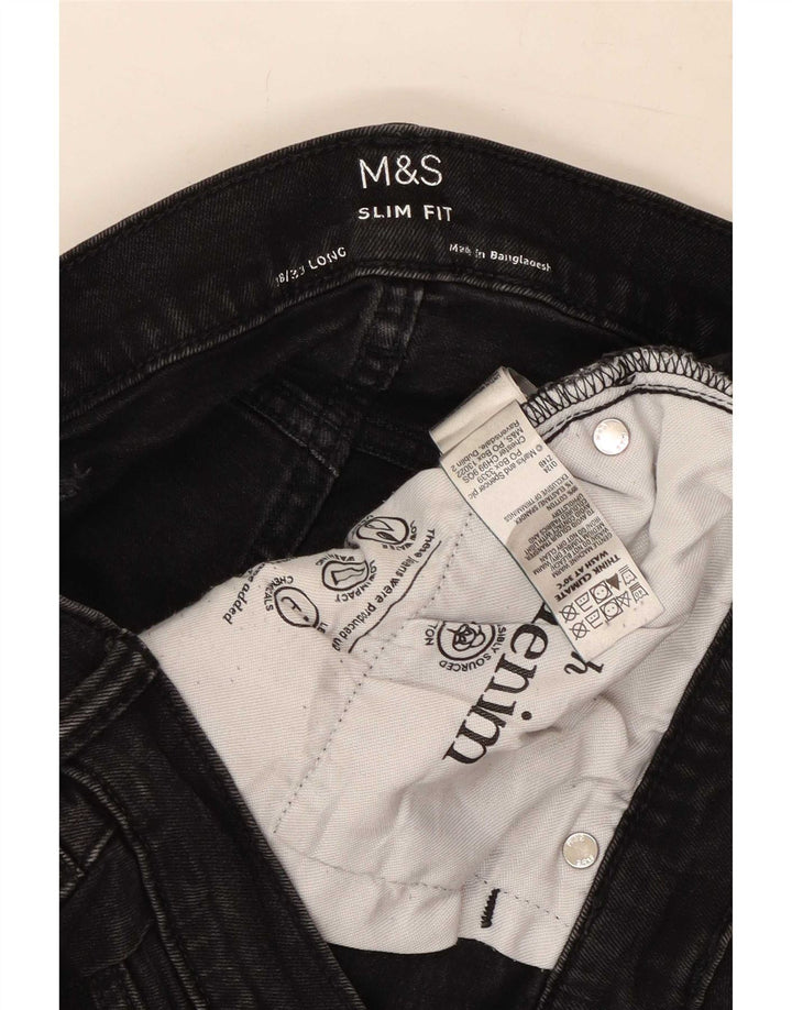 Jeans slim da uomo Marks & Spencer W38 L31 cotone nero