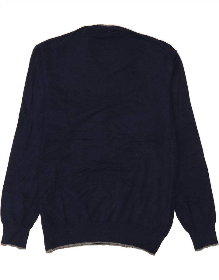 DUNLOP Mens V-Neck Jumper Sweater XL Navy Blue Viscose Vintage Dunlop and Second-Hand Dunlop from Messina Hembry 