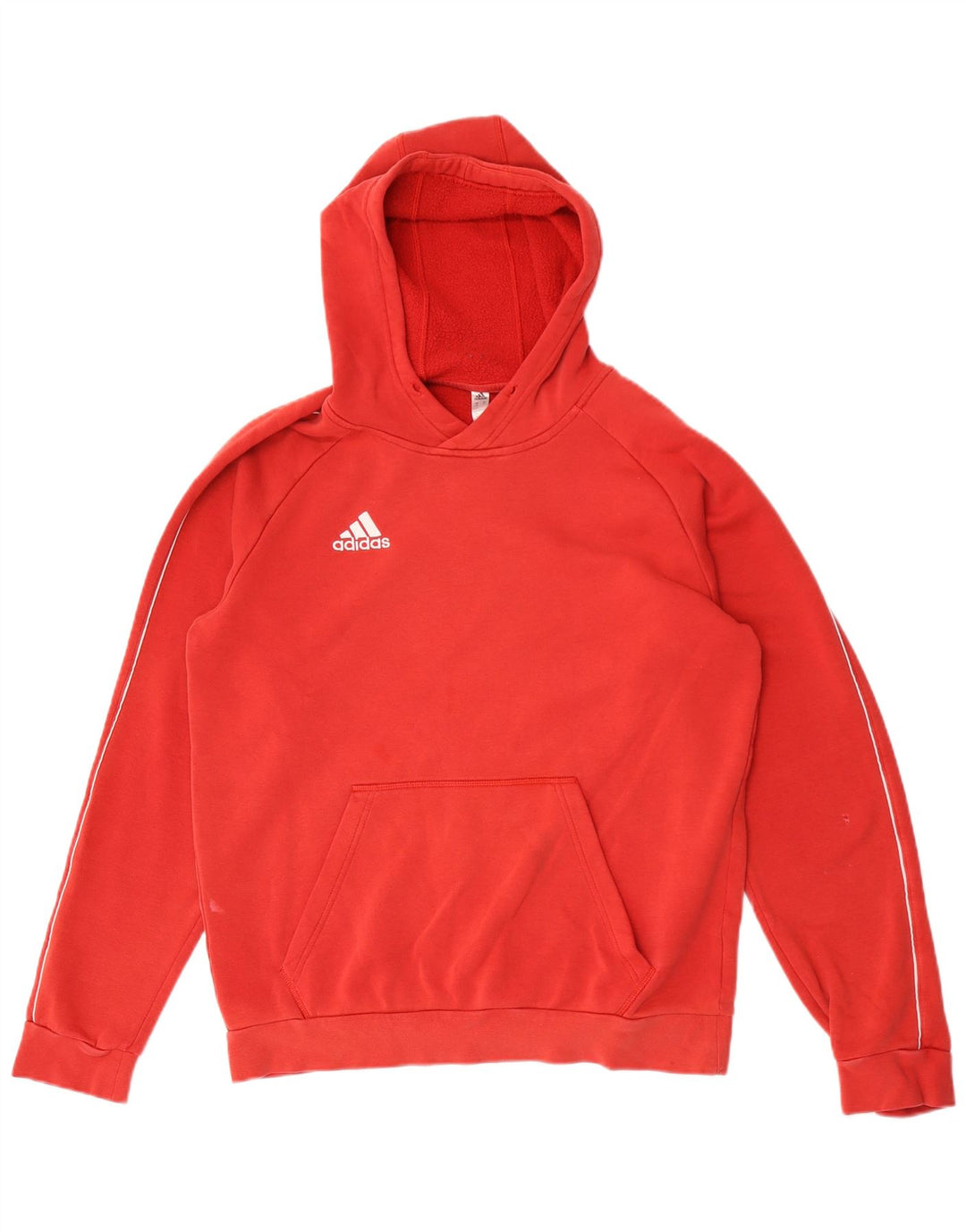 Felpa con cappuccio da uomo Adidas in cotone rosso medio