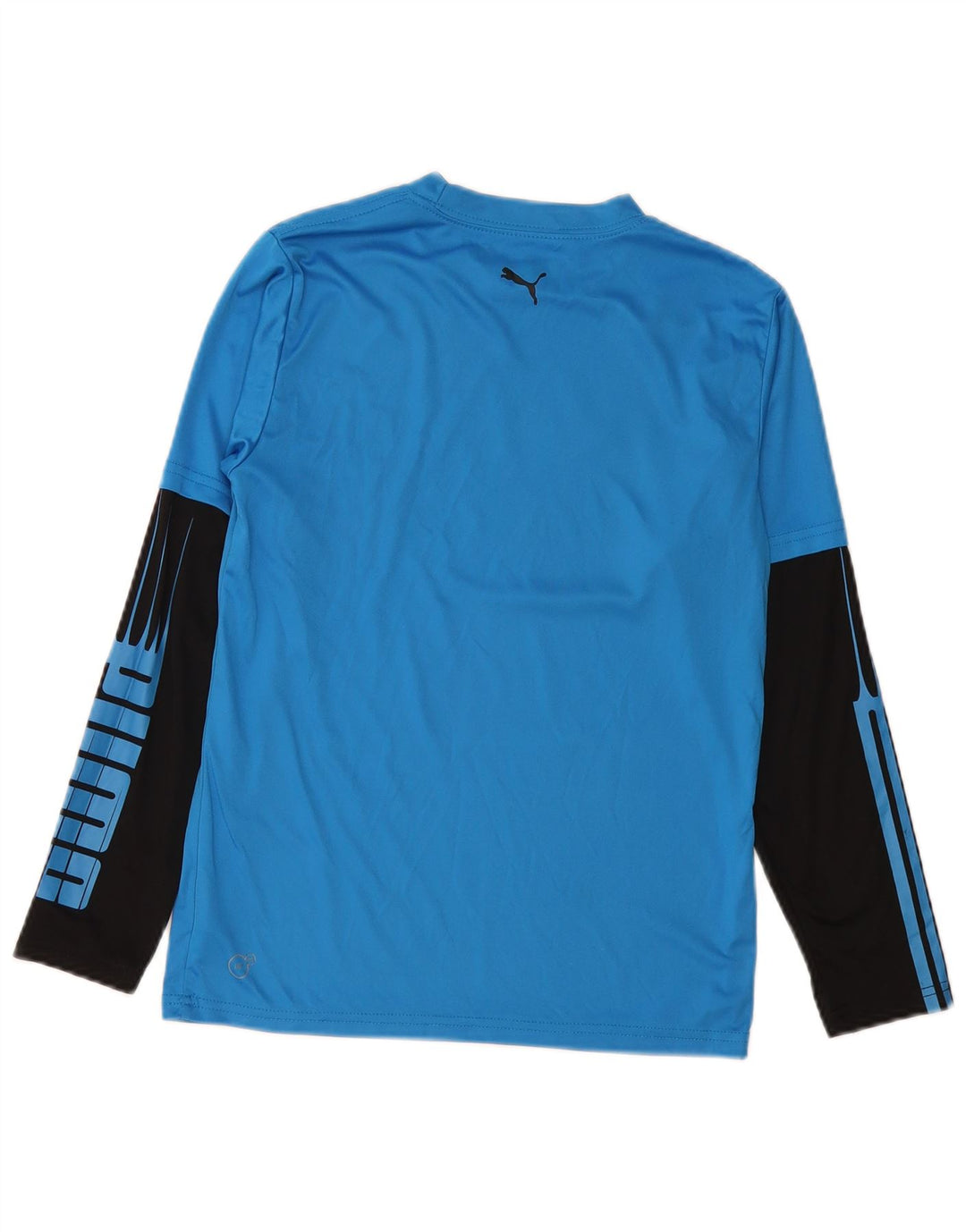 Maglia grafica da bambino Puma a maniche lunghe 11-12 anni in poliestere color block blu