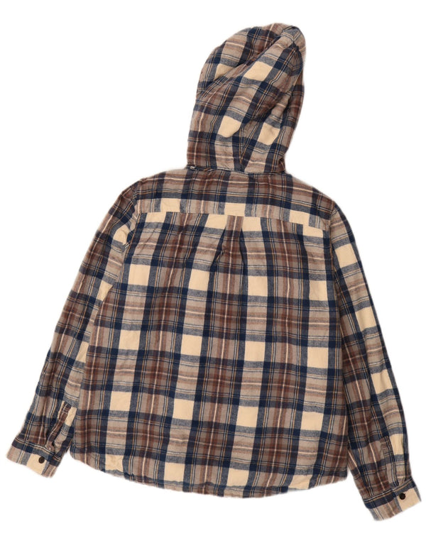 Giacca Sherpa da uomo dalla vestibilità rilassata L.L.Bean UK 36 piccola in cotone a quadri blu navy