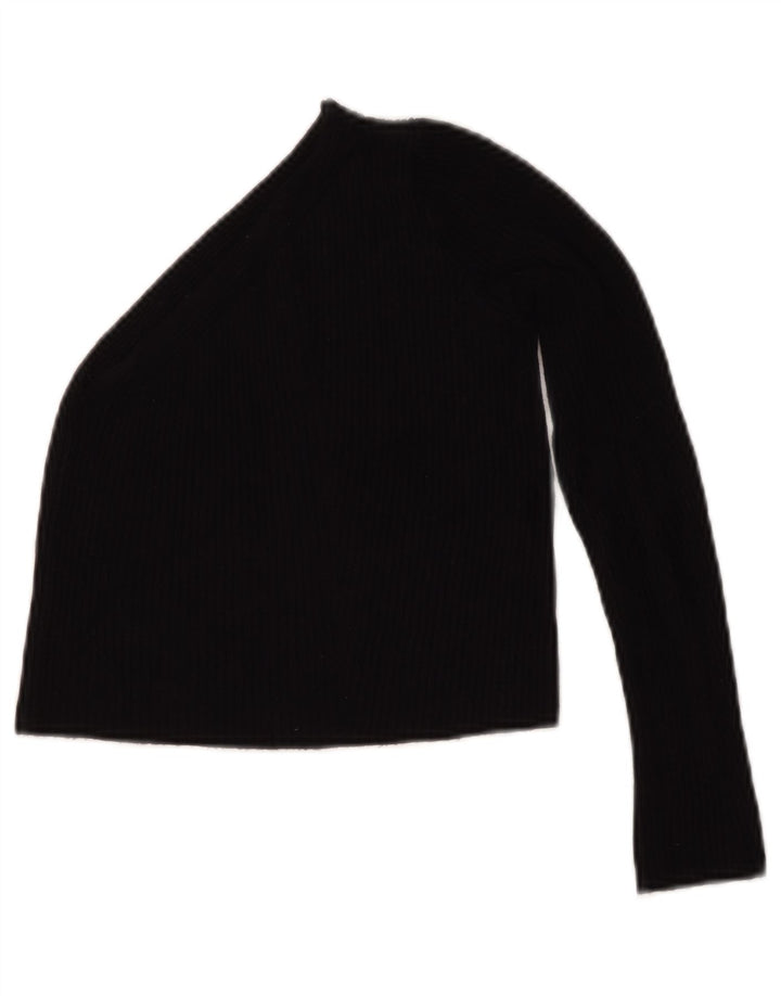 Top corto monospalla da donna Zara UK 8 piccolo in viscosa nera