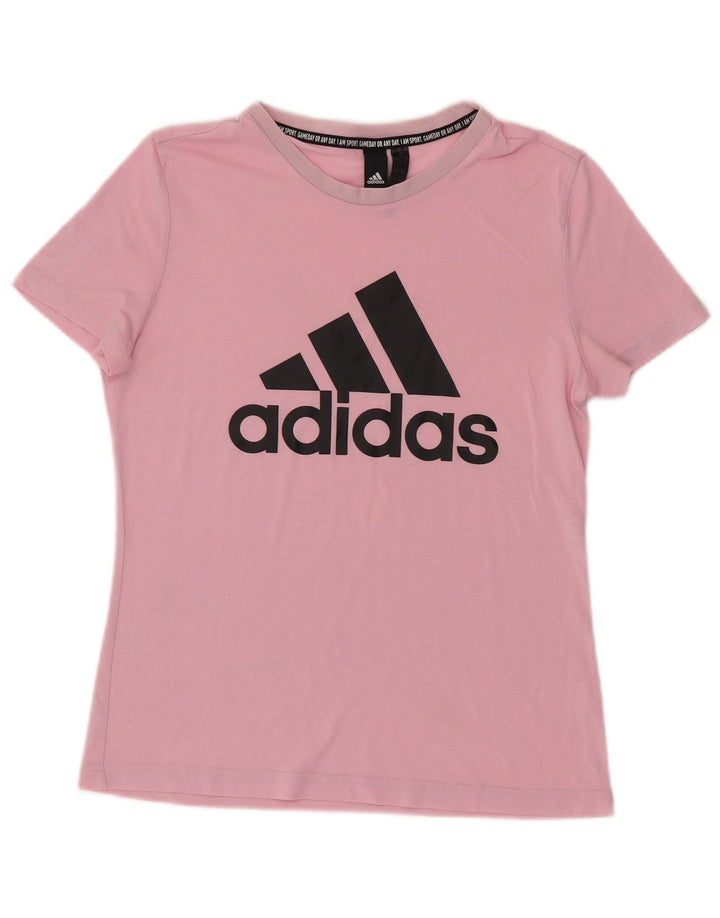 T-shirt grafica da donna Adidas Top UK 12 rosa medio