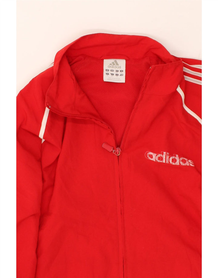 ADIDAS Boys Graphic Tracksuit Top Jacket 15-16 Years Red Polyester | Vintage Adidas | Thrift | Second-Hand Adidas | Used Clothing | Messina Hembry 