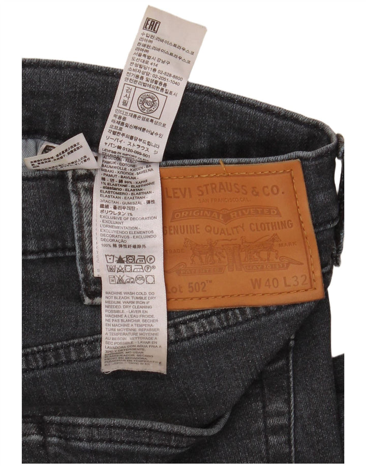 Levi's Uomo 502 Jeans affusolati W40 L32 Cotone Nero