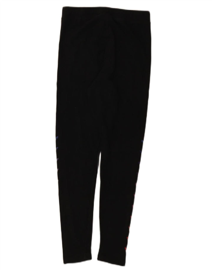 Leggings grafici da donna Adidas UK 12 cotone medio nero