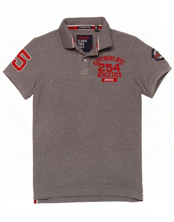 Polo grafica da uomo Superdry Small in cotone grigio