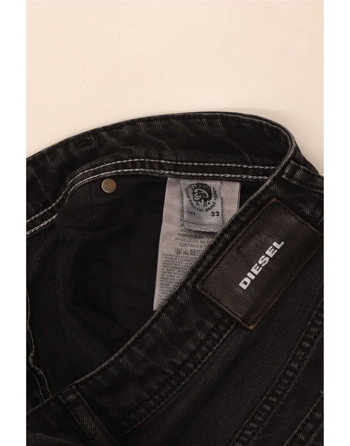 Pantaloncini di jeans invecchiati da uomo Diesel medi W33 cotone nero