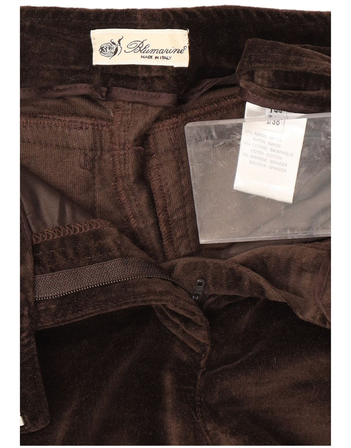Pantaloni casual slim da donna in velluto BLUMARINE IT 44 medio W32 L30 Marrone