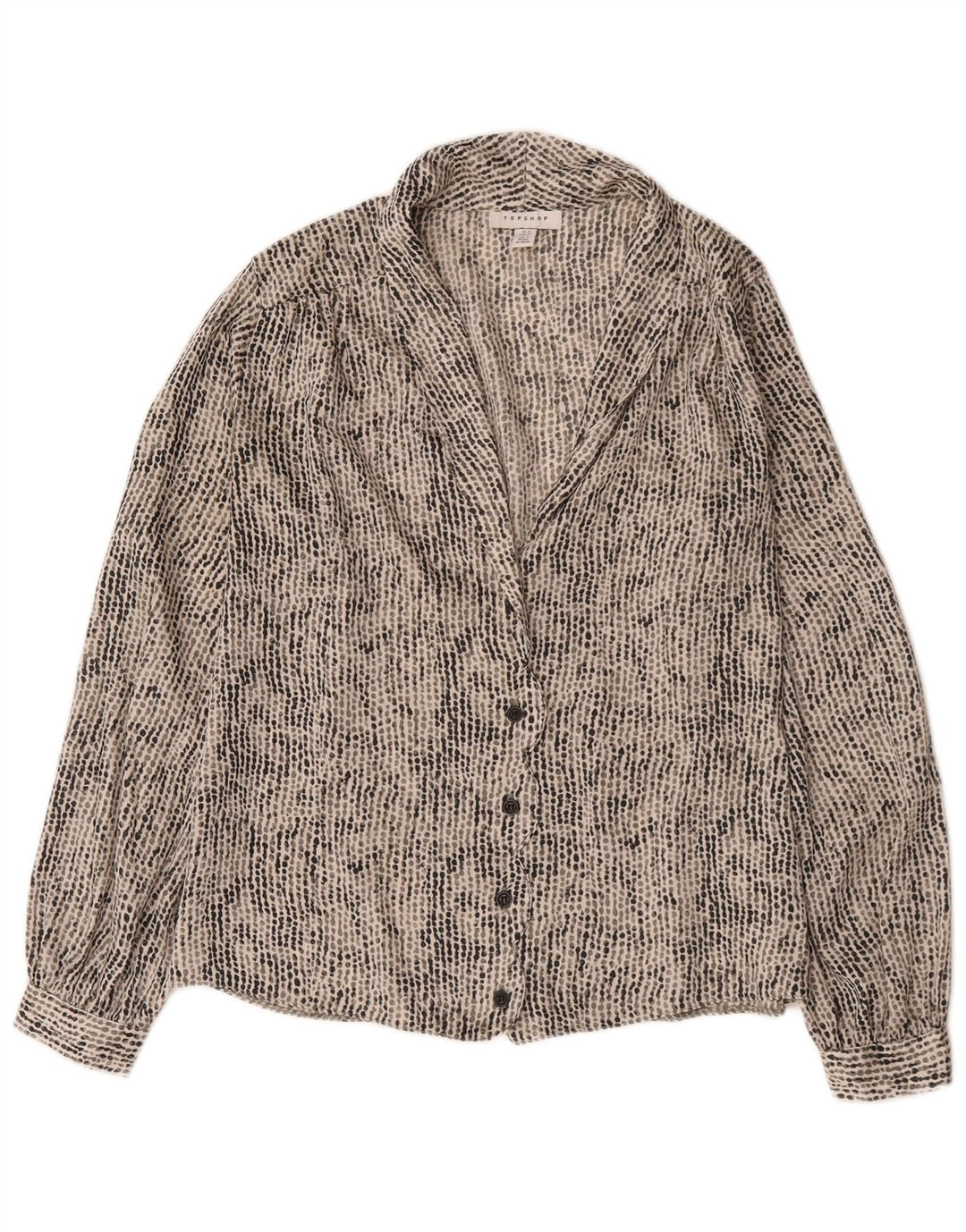 Topshop Camicetta oversize da donna UK 6 XS multicolore maculata