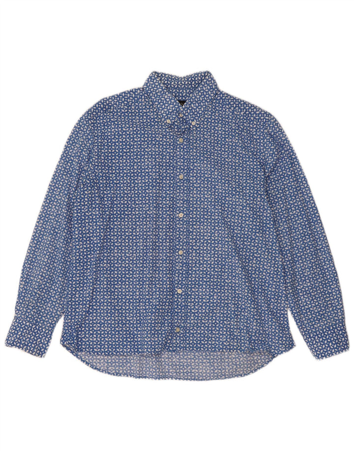 MASSIMO DUTTI Camicia da uomo grande blu maculata