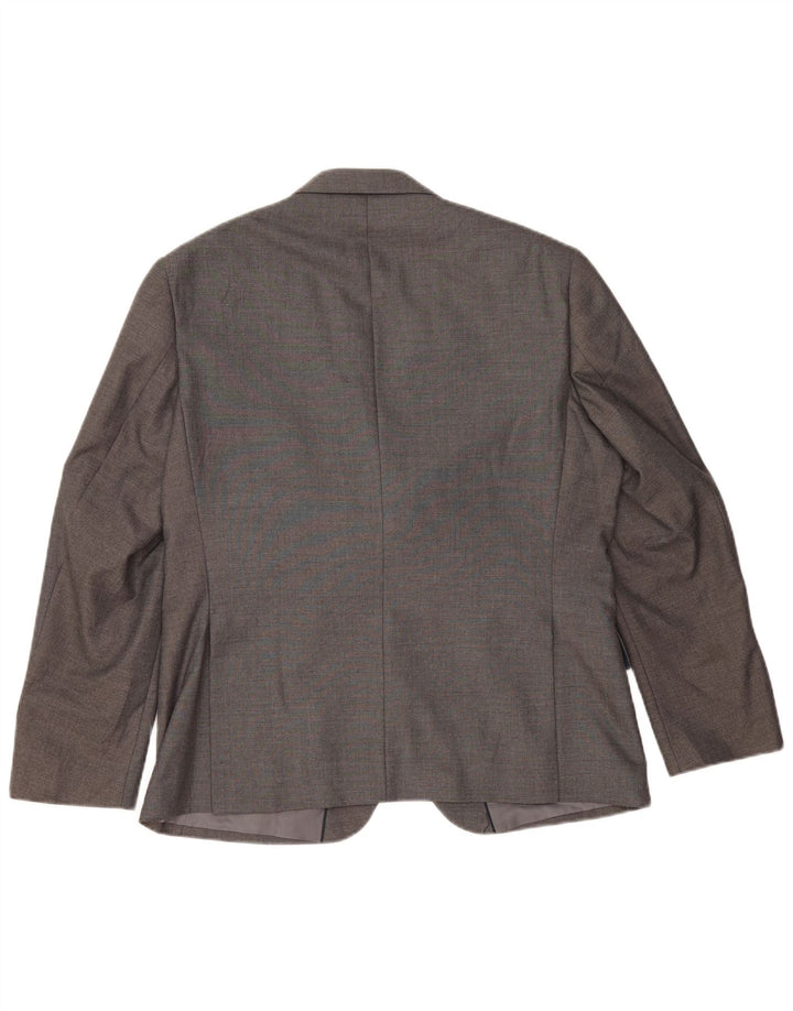 Giacca blazer a 2 bottoni Marks & Spencer da uomo UK 42 grande poliestere grigio