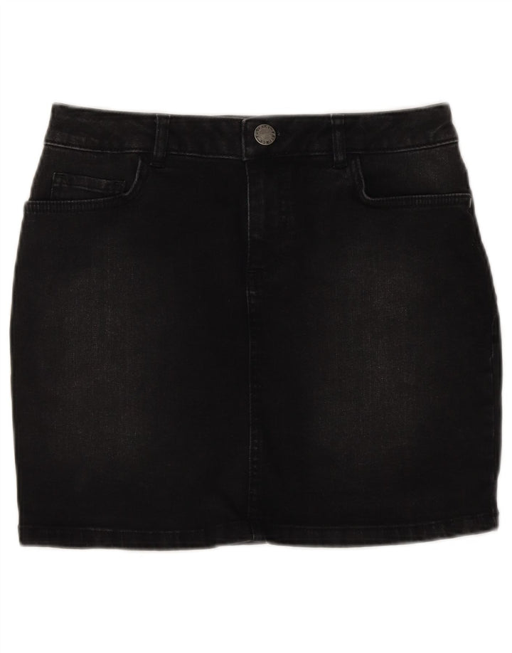 FAT FACE Womens Denim Skirt US 8 Medium W28 Black