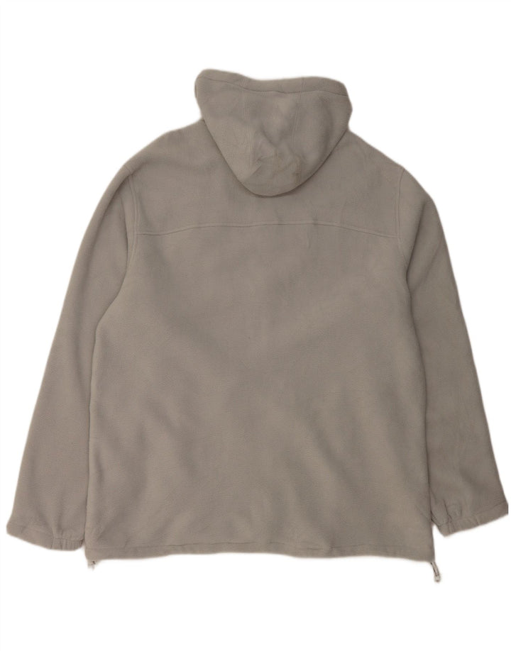 Giacca in pile con cappuccio Reebok da uomo UK 42 XL poliestere grigio