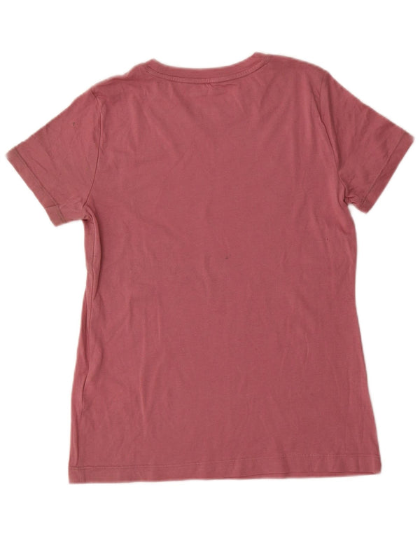 Dkny T-shirt grafica da donna con vestibilità comoda UK 2 2XS Cotone rosa