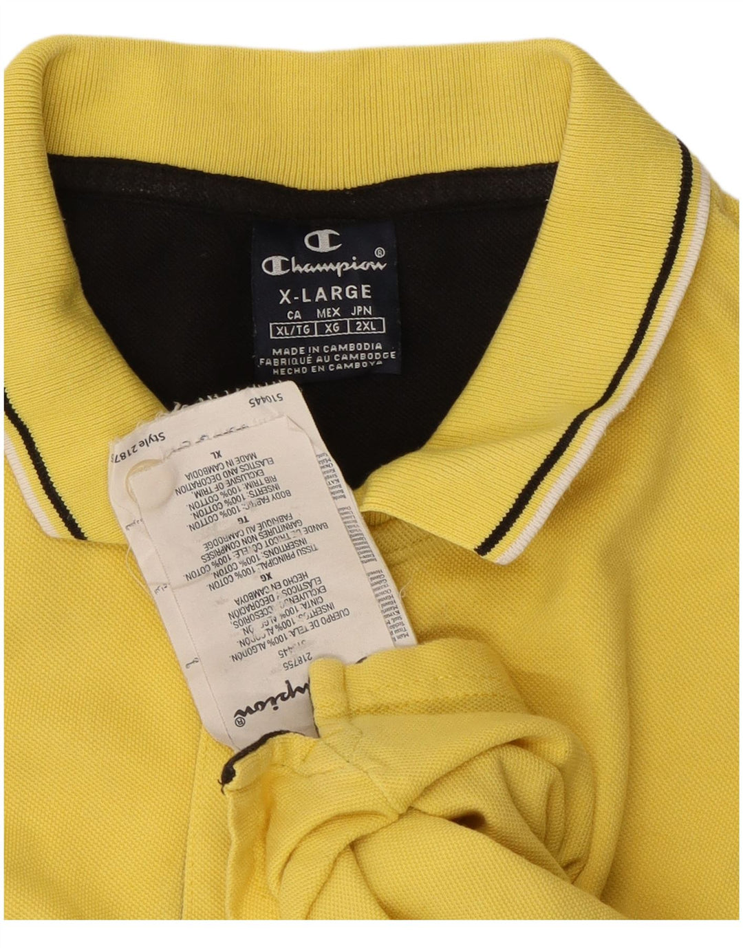 Polo da uomo CHAMPION XL in cotone giallo