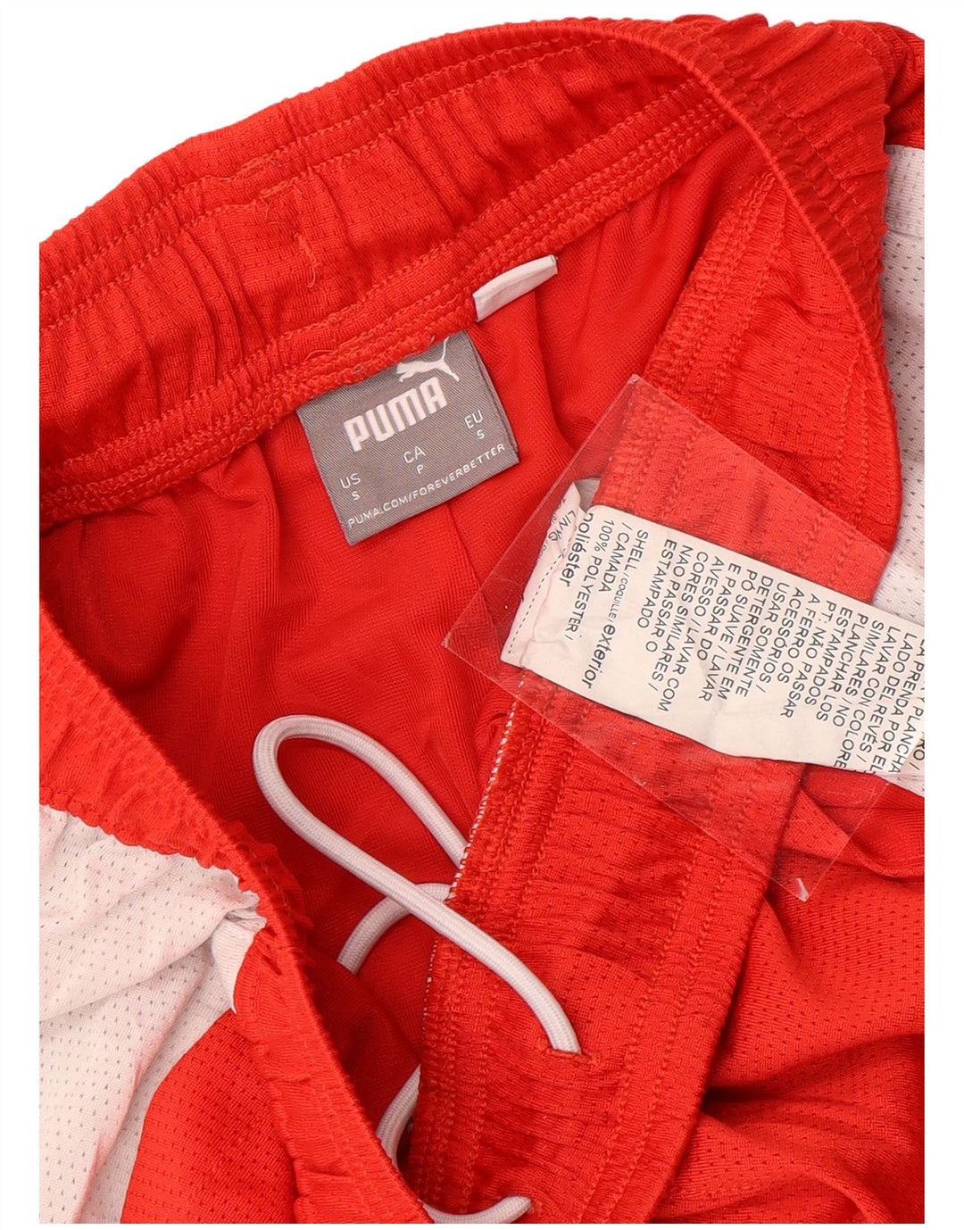 Pantaloncini sportivi grafici PUMA da uomo piccoli in poliestere color block rosso