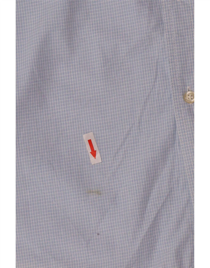 Camicia a maniche corte da uomo Chaps Easy Care XL in cotone a quadri blu