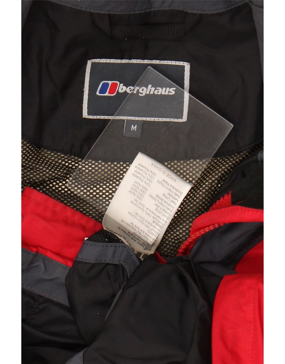 Giacca antipioggia da uomo con cappuccio Berghaus UK 38 nylon color block rosso medio