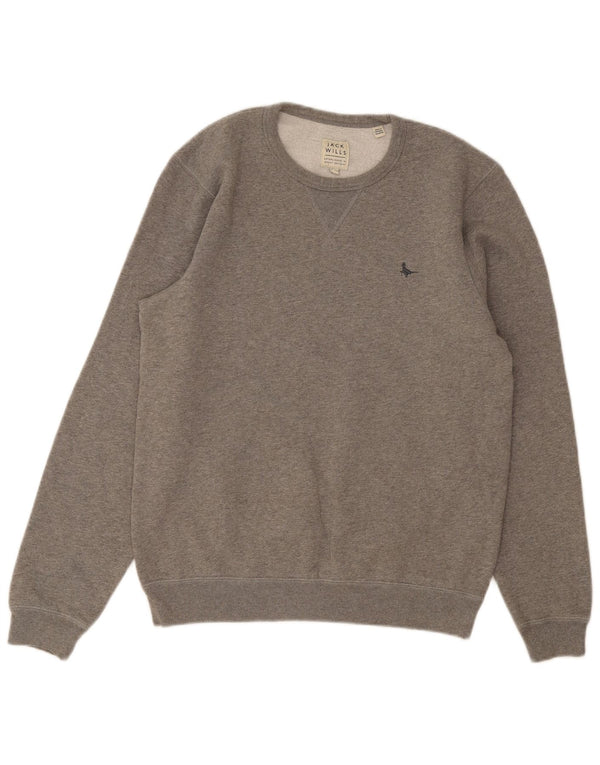 Felpa da uomo Jack Wills in cotone grigio medio
