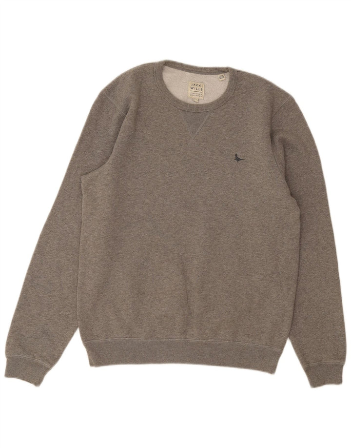 Felpa da uomo Jack Wills in cotone grigio medio