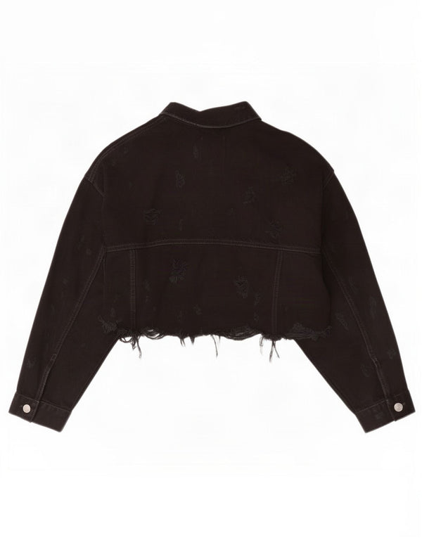 Giacca corta in denim da donna Zara UK 12 media nera
