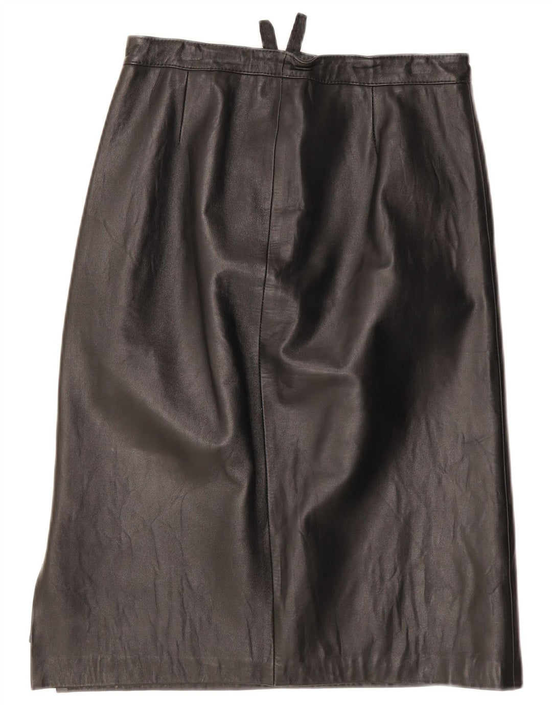 Gonna in pelle vintage da donna W28 media nera