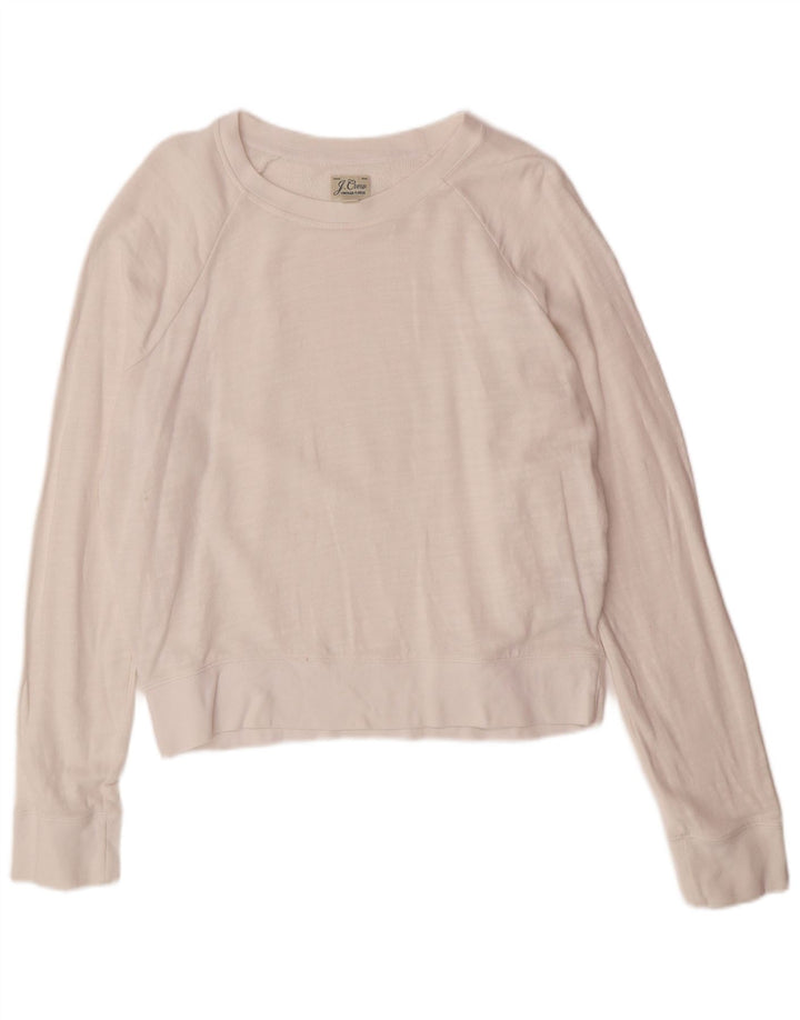 J. CREW Felpa oversize da donna Maglione UK 10 Piccolo cotone bianco