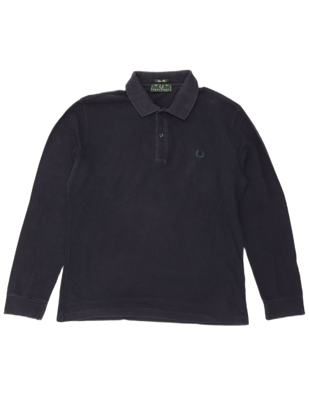 FRED PERRY Polo da uomo a maniche lunghe slim fit grande in cotone blu navy