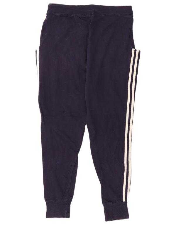 Adidas Womens Tracksuit Trousers Joggers UK 10 Small Navy Blue Cotton