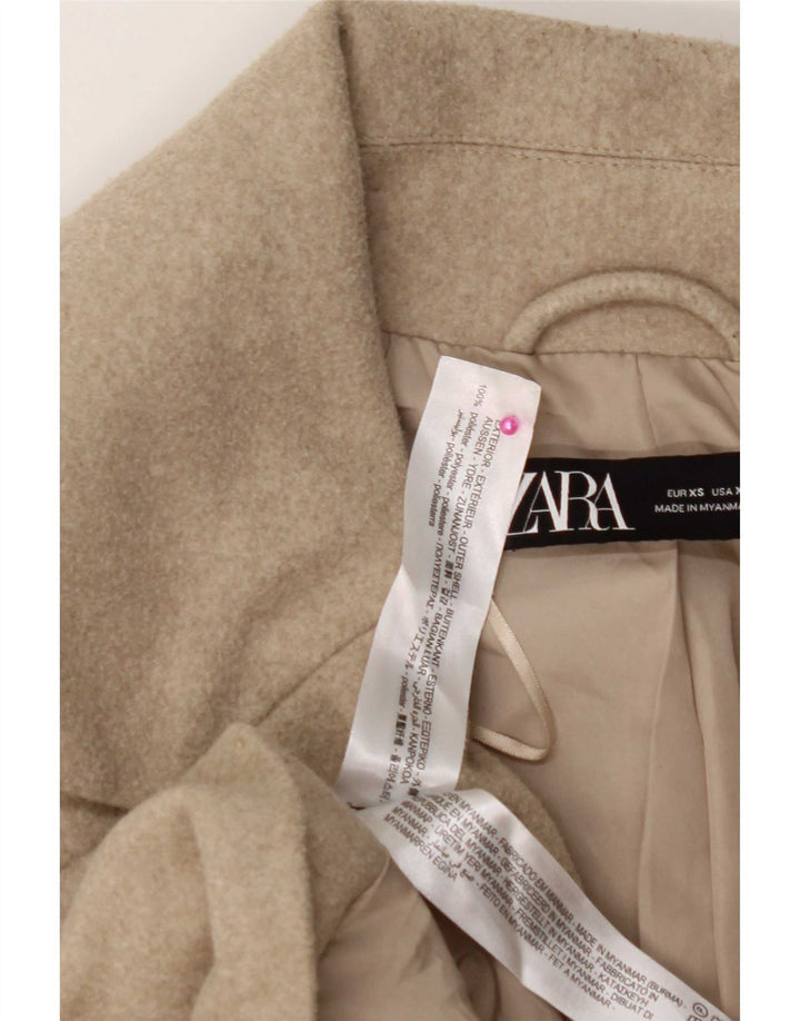 Cappotto Zara da donna UK 6 XS Beige poliestere