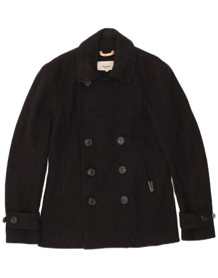 Cappotto da marinaio da uomo Superdry UK 38 lana nera media