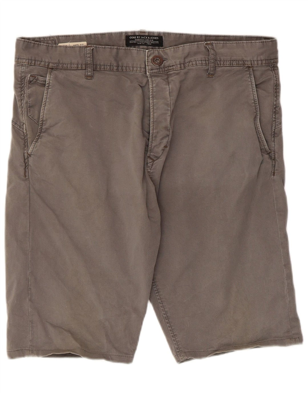 Pantaloncini chino da uomo Jack & Jones W34 grandi in cotone grigio