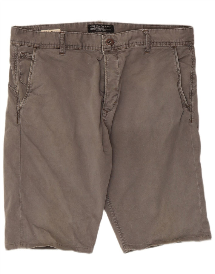 Pantaloncini chino da uomo Jack & Jones W34 grandi in cotone grigio