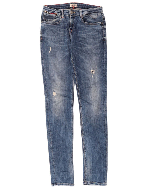 Jeans slim effetto consumato per ragazze Tommy Hilfiger 15-16 anni W26 L31 cotone blu