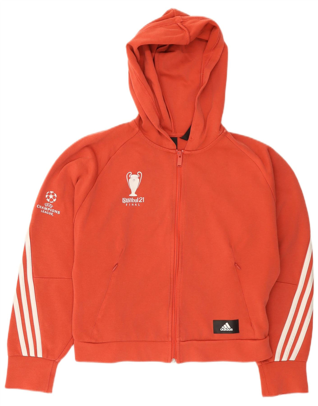 Maglione con cappuccio e zip oversize da donna ADIDAS Istanbul UK 8/10 piccolo arancione