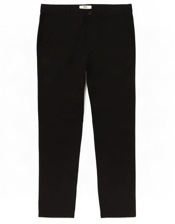 Pantaloni chino slim fit da uomo Marks & Spencer W34 L29 cotone nero