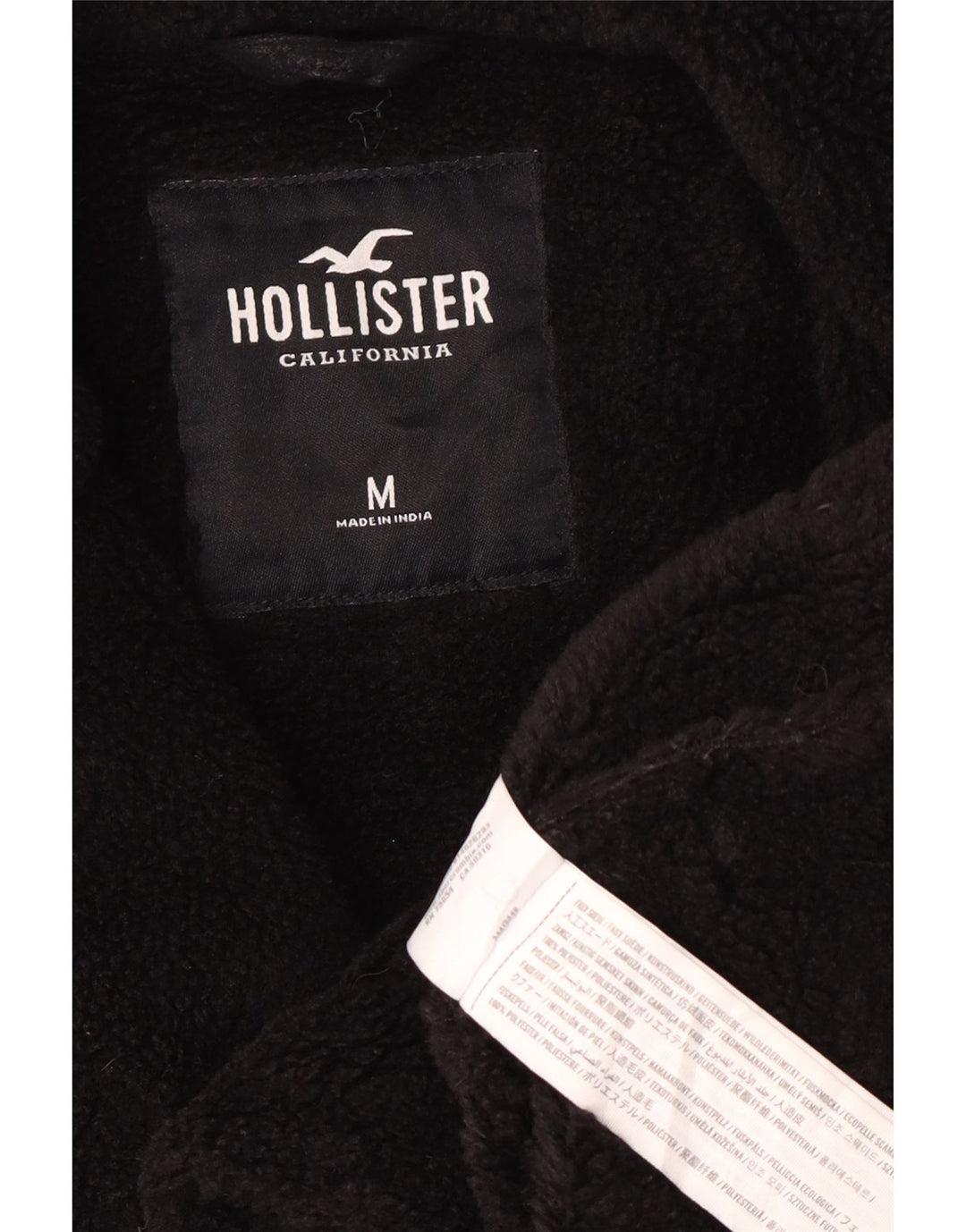 Cappotto Sherpa da donna Hollister UK 14 poliestere nero medio