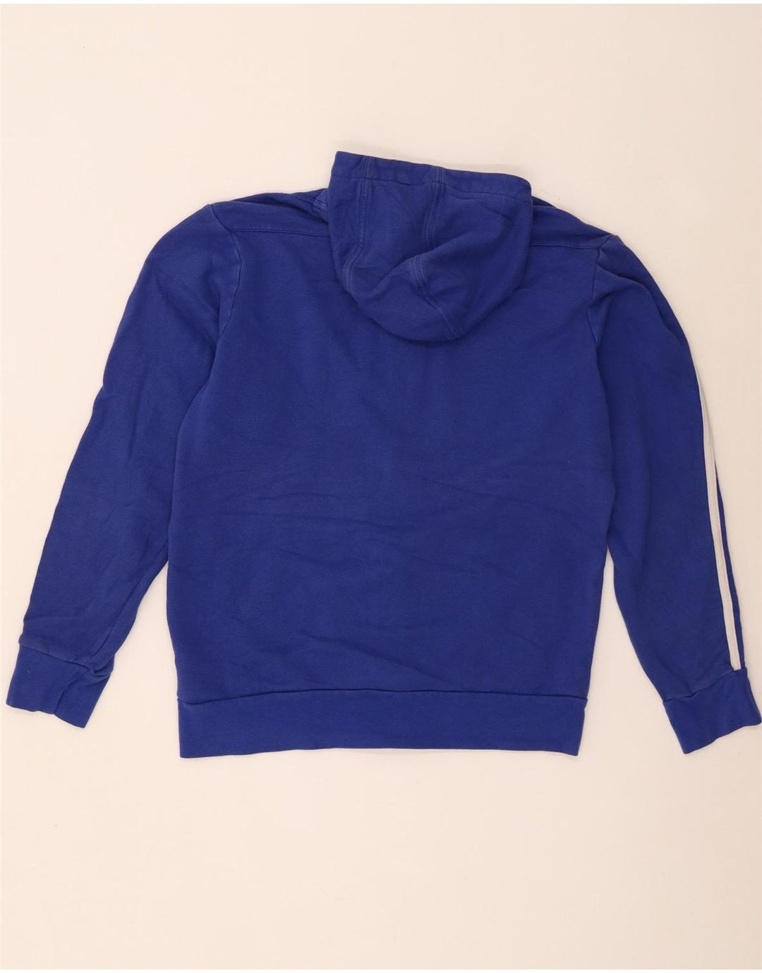 Maglione con cappuccio e zip da uomo Adidas in cotone color block blu medio