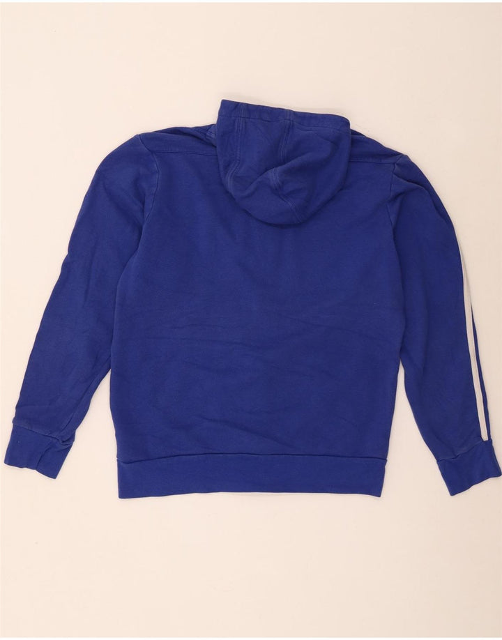 Maglione con cappuccio e zip da uomo Adidas in cotone color block blu medio