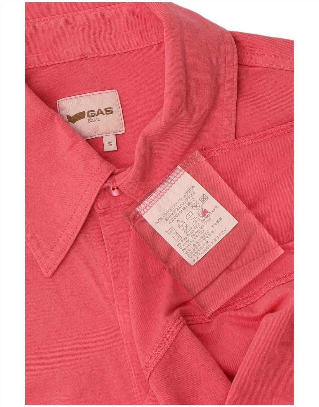 Camicia a maniche corte da uomo Gas piccola in cotone a righe rosa