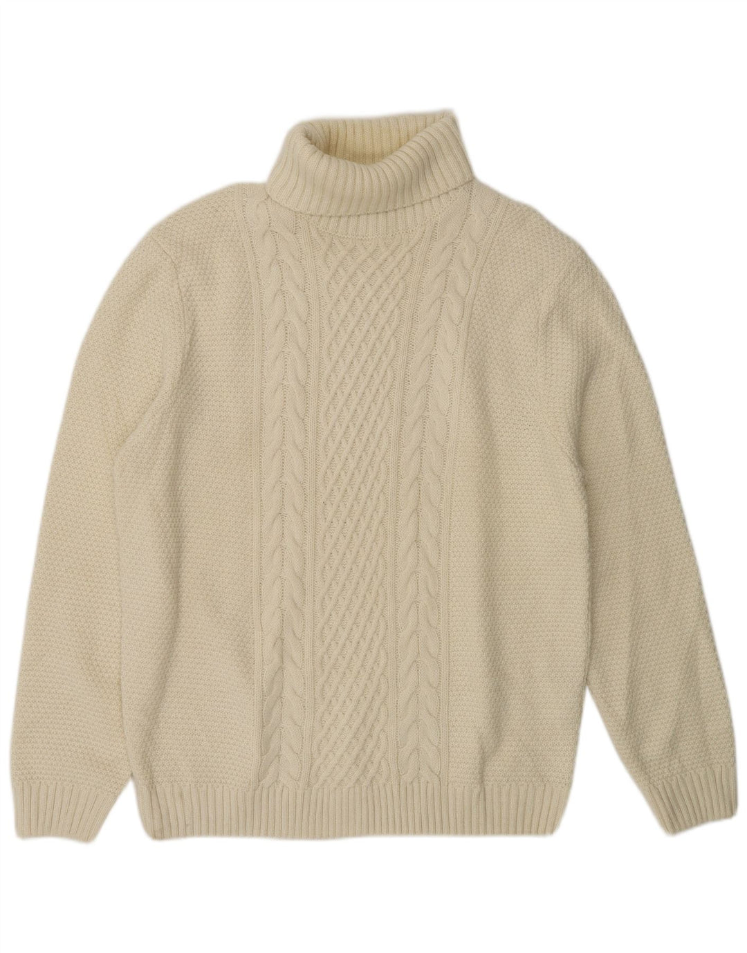 Maglione maglione collo alto da uomo PIOMBO 2XL acrilico bianco