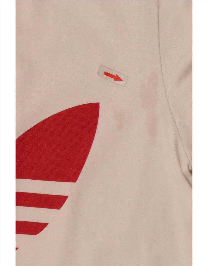 T-shirt grafica oversize da donna Adidas UK 8 piccola bianca