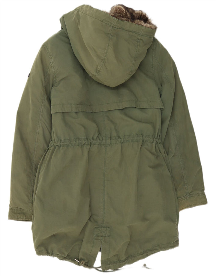 Giacca Parka con cappuccio da donna Tommy Hilfiger UK 14 Cotone verde medio