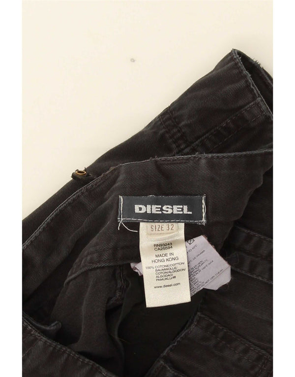 Pantaloni cargo dritti da uomo Diesel W32 L30 in cotone nero