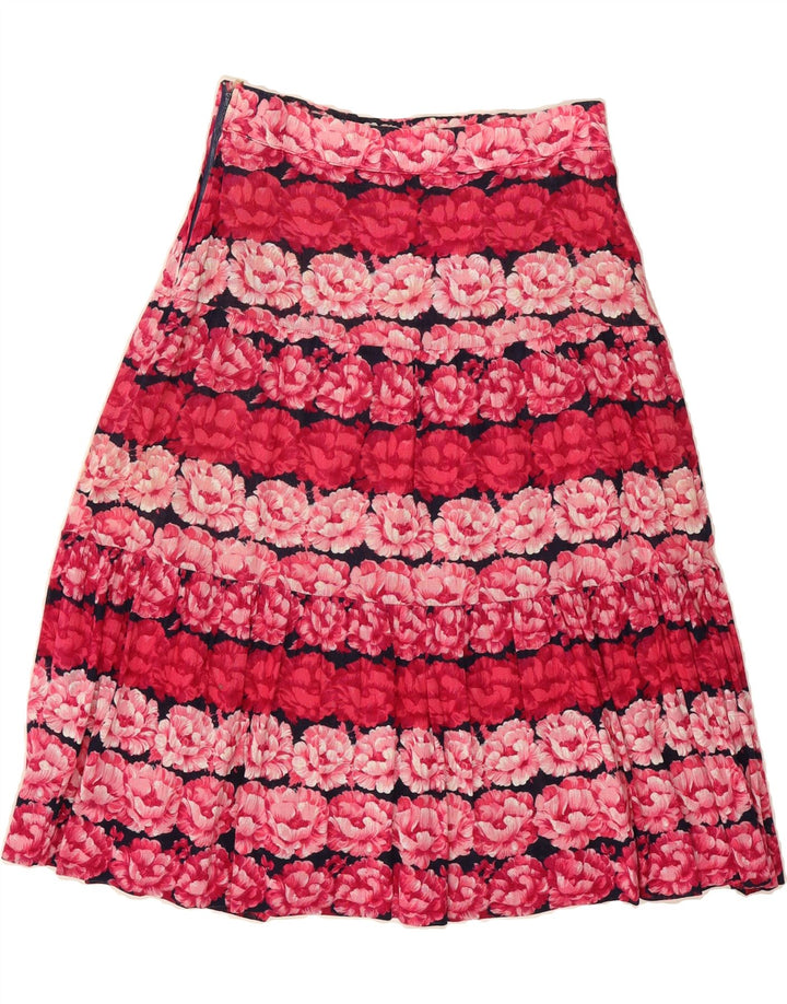 VINTAGE Womens A-Line Skirt W28 Medium Red Floral Vintage Vintage and Second-Hand Vintage from Messina Hembry 