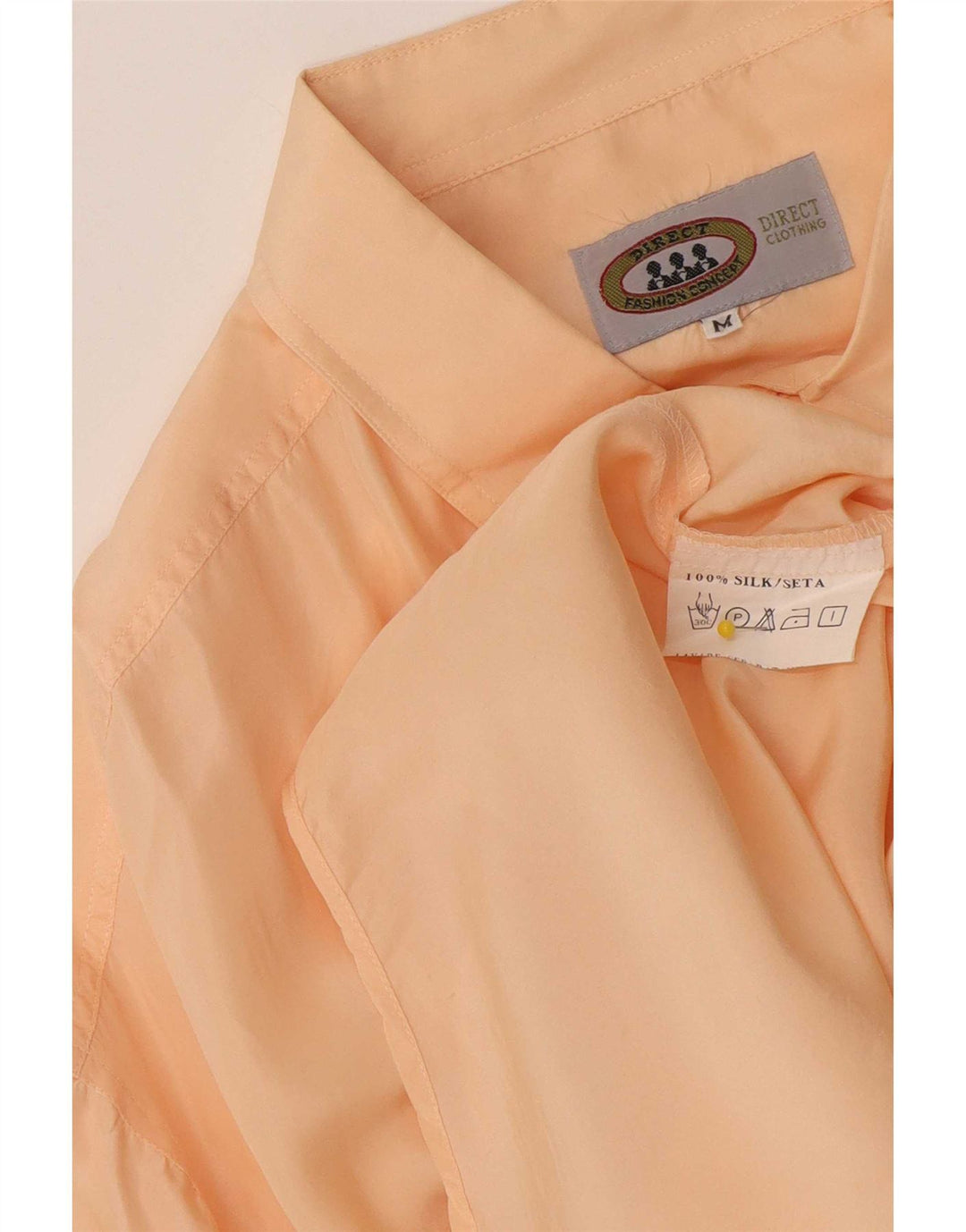 Camicia vintage da uomo a maniche corte in seta arancione medio