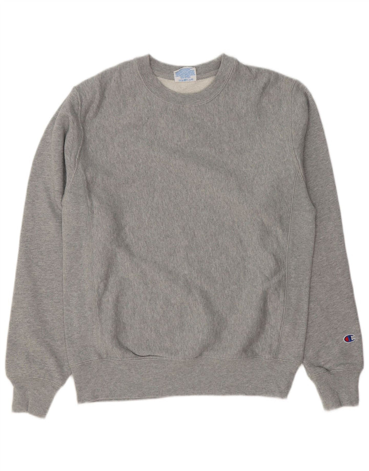 CHAMPION Mens Reverse Weave Sweatshirt Jumper Small Grey Cotton